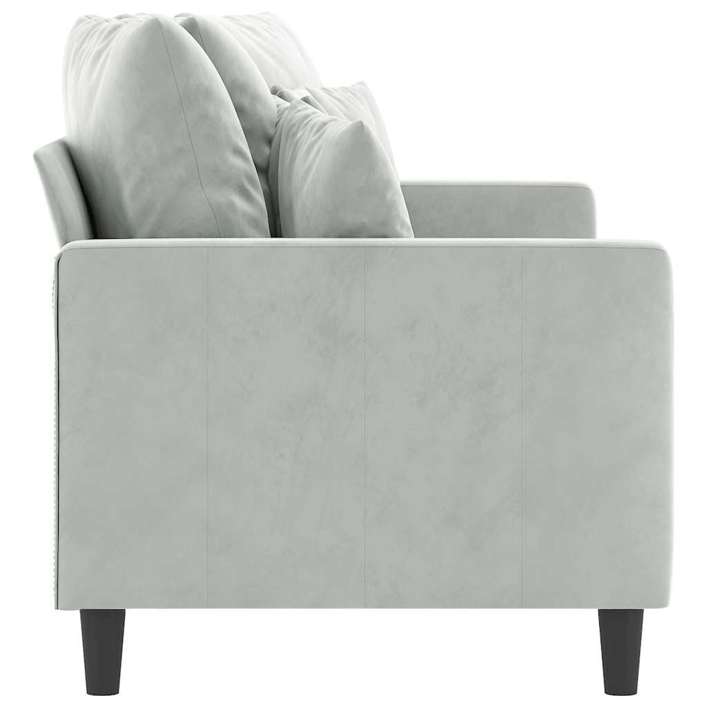 2 Seater Velvet Sofa Light Gray T97176