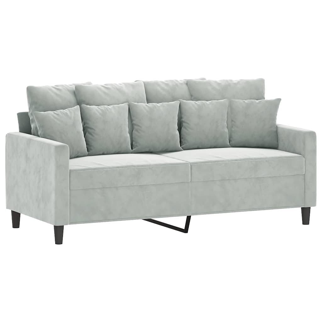 2 Seater Velvet Sofa Light Gray T97176