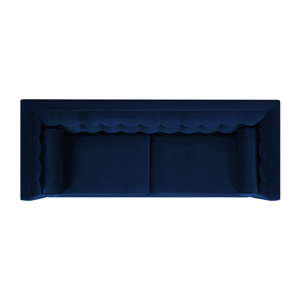 84" Navy Blue Velvet Tufted Sofa H4593