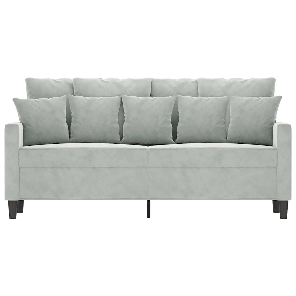 2 Seater Velvet Sofa Light Gray T97176