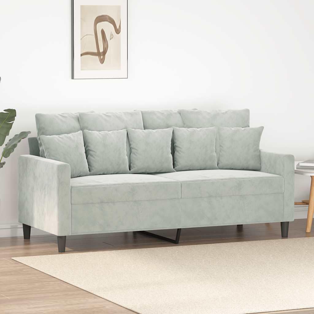 2 Seater Velvet Sofa Light Gray T97176
