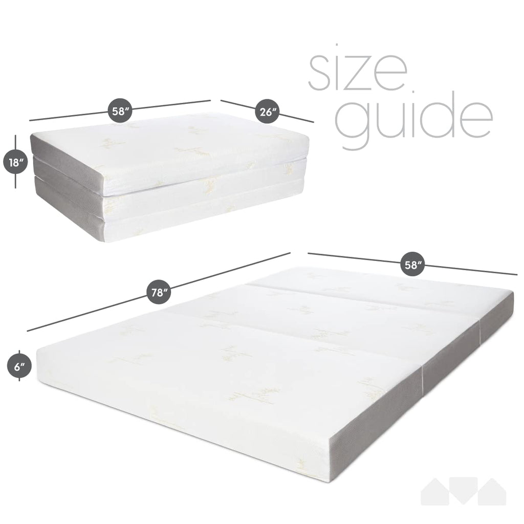 Queen Size 6 inch Memory Foam Trifold Mattress M438121