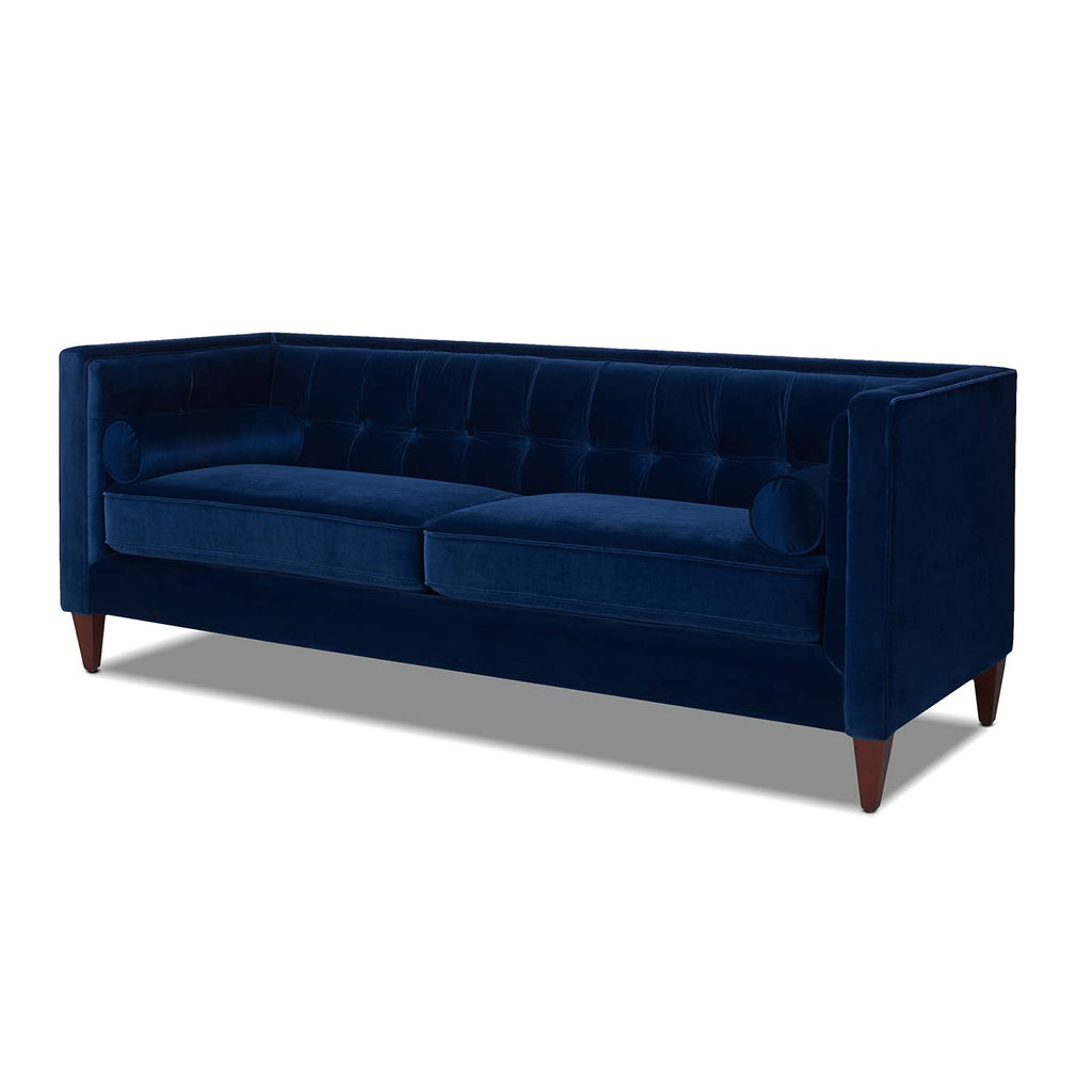 84" Navy Blue Velvet Tufted Sofa H4593
