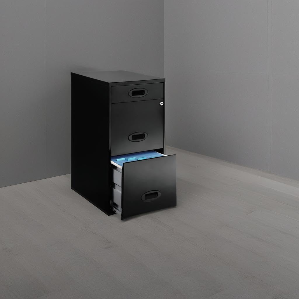 Black 3-Drawer Vertical File Cabinet B2238
