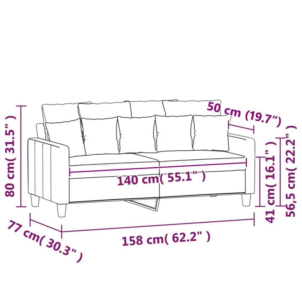 2 Seater Velvet Sofa Light Gray T97176
