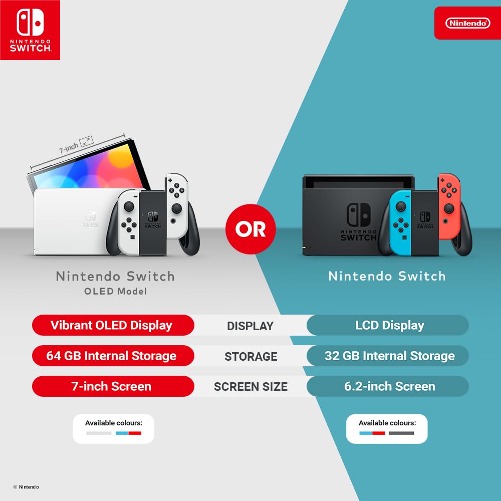 Nintendo Switch OLED Model Neon Blue Neon Red Y38082
