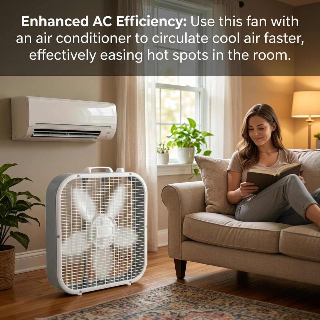 20 Inch 3-Speed Box Fan with Top Handle T44862