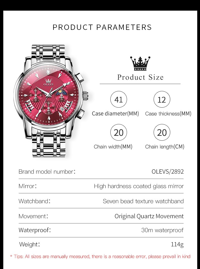 Waterproof Stainless Steel Chronograph Watch M10617