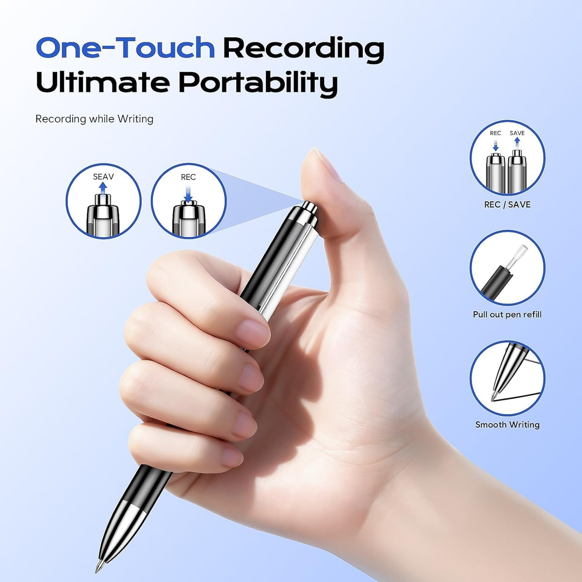 64GB Voice Activated Digital Recorder with AI Noise Reduction B185809