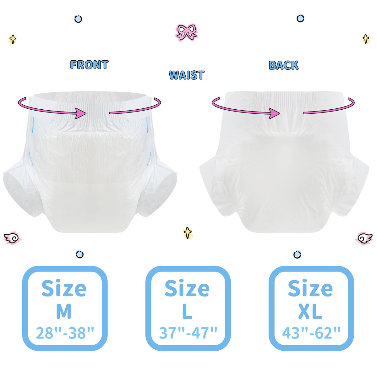 White Medium Diaper 2 Pieces F20044