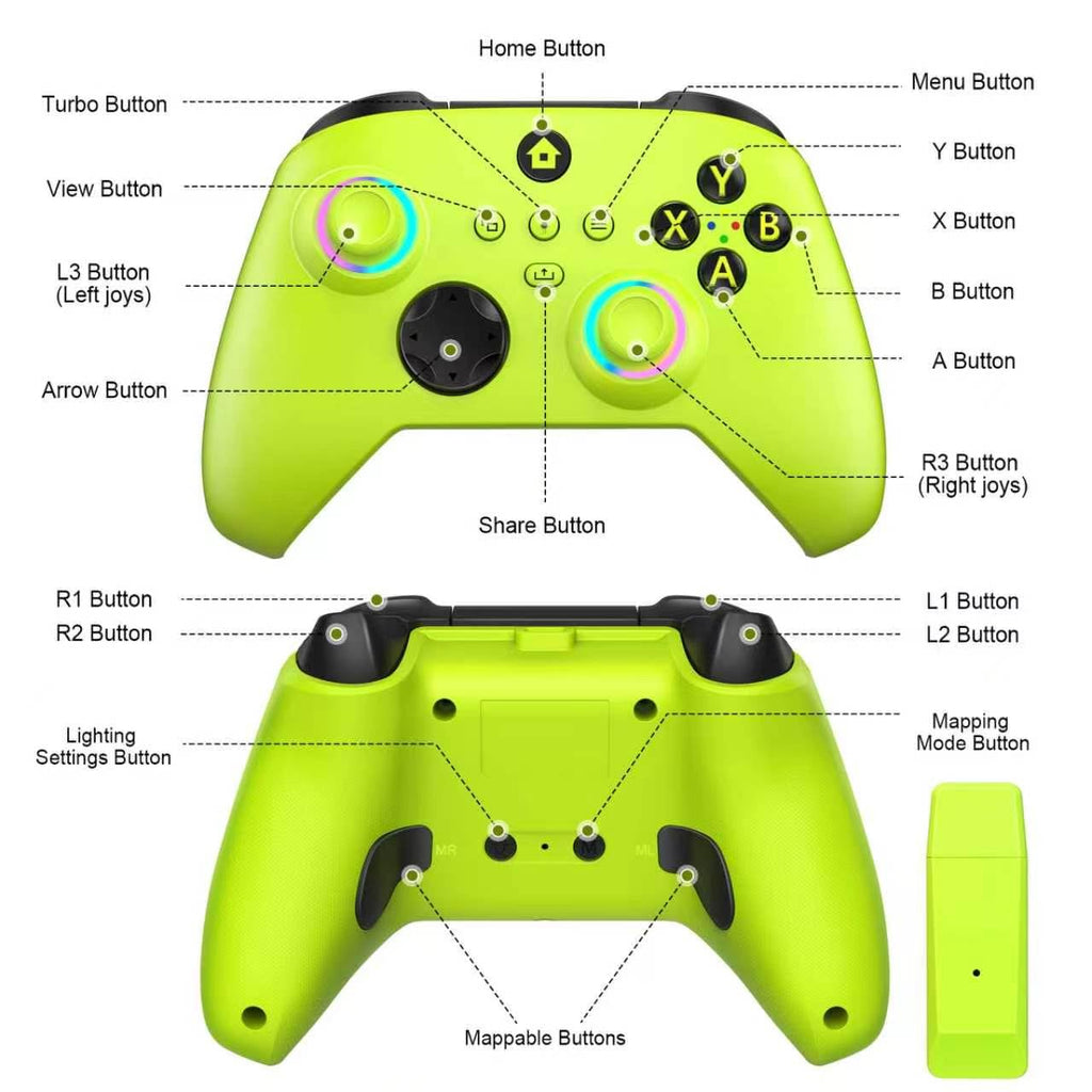 Wireless Controller for Xbox One Xbox Series X/S PC with RGB LED Light O98667