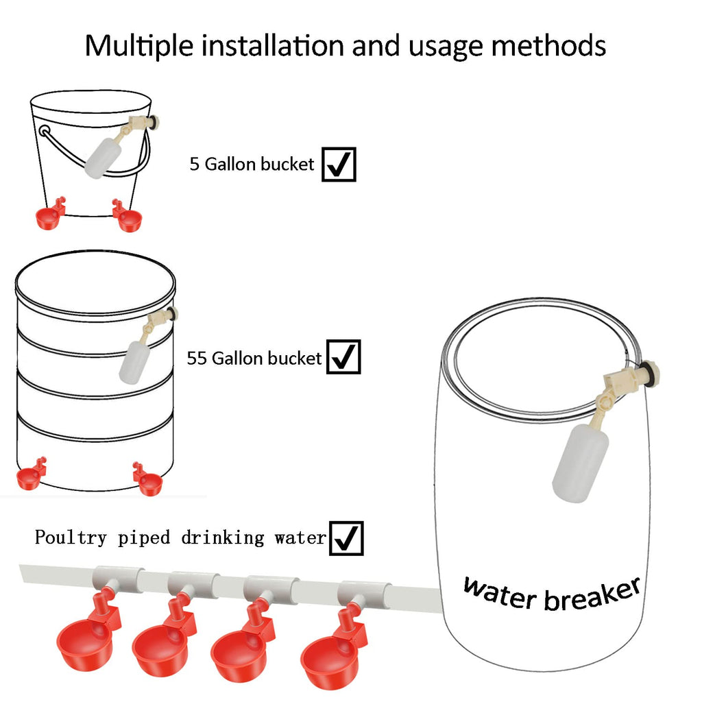 Automatic Chicken Nipple Waterer Cups and PVC Tee Fittings L67947