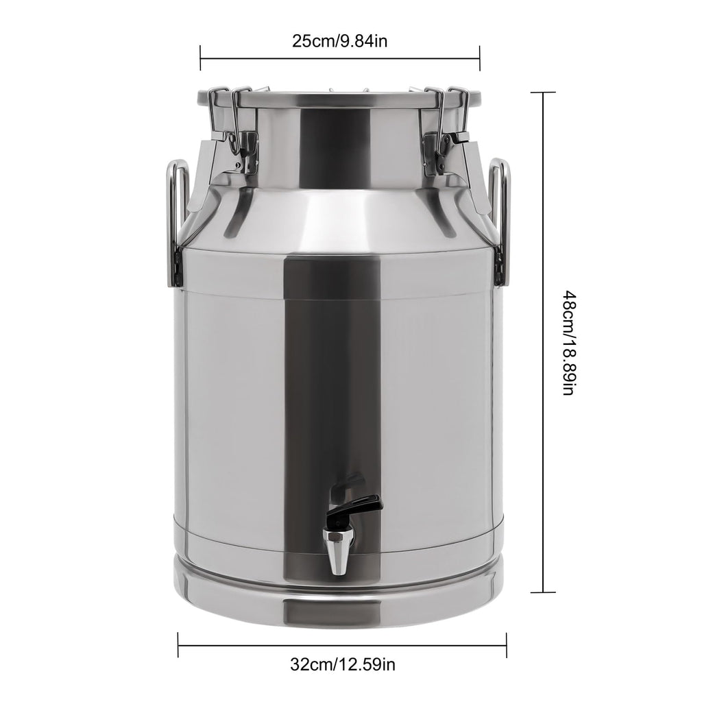 30L Stainless Steel Milk Can with Handle Sealed Lid and Faucet K969
