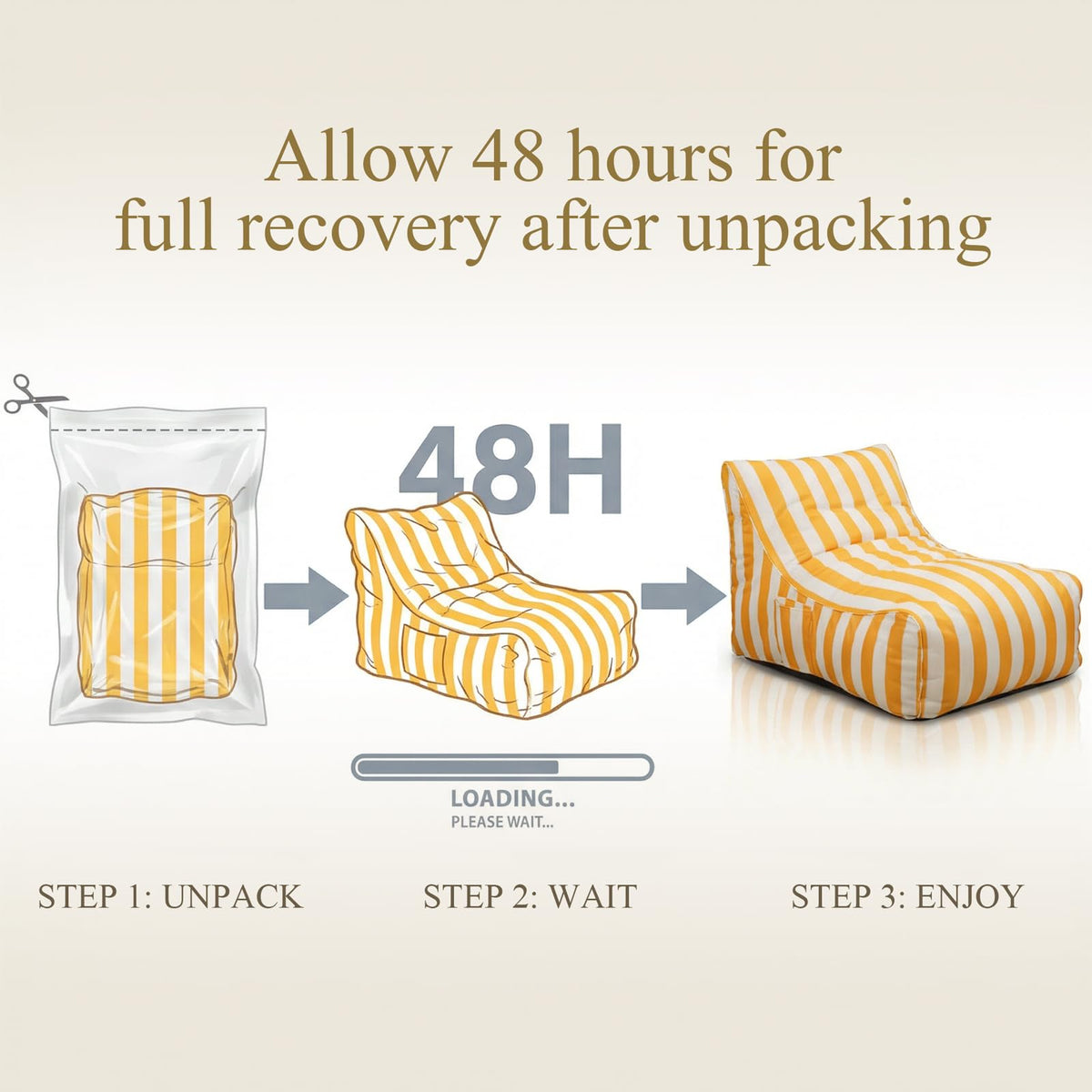 Yellow Memory Foam Bean Bag Chair S788