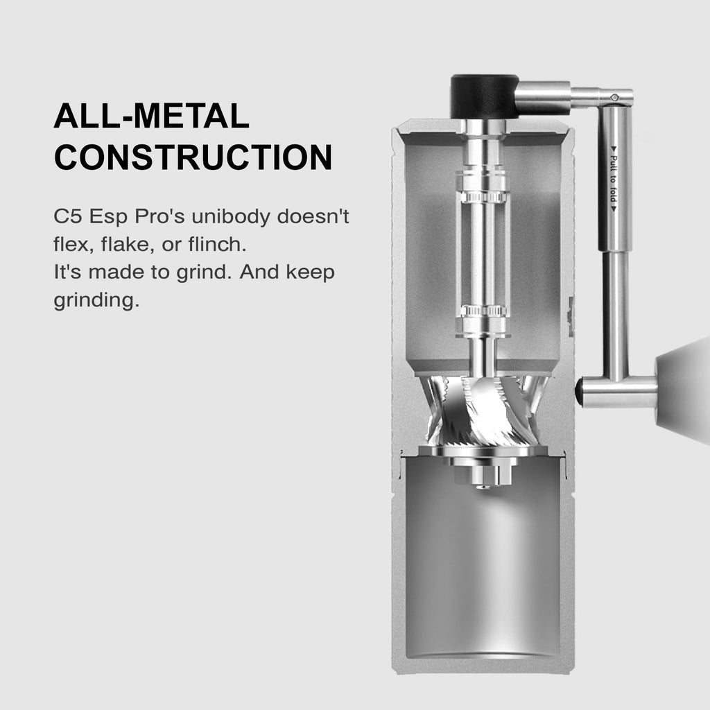 Manual Coffee Grinder with Conical Burr, Portable Hand Coffee Mill - Black S601