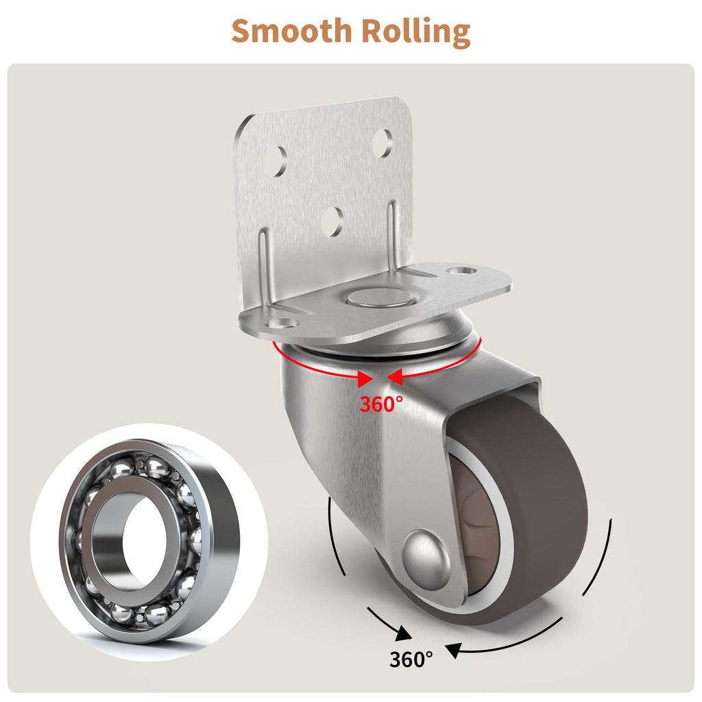 1" Swivel Plate Casters, 4 Pcs Q642