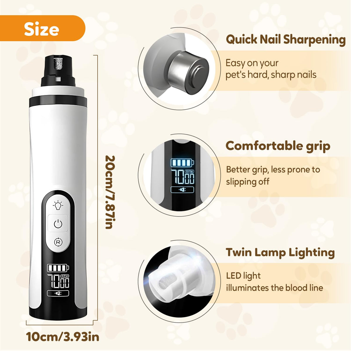 Rechargeable Portable Electric Pet Nail Grinder E941349
