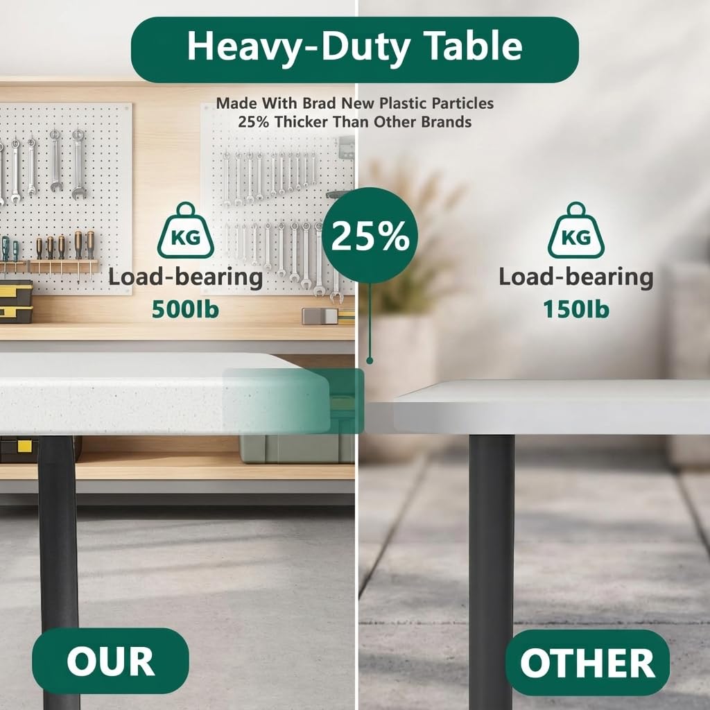 6FT Heavy Duty Plastic Folding Table with Steel Legs X792