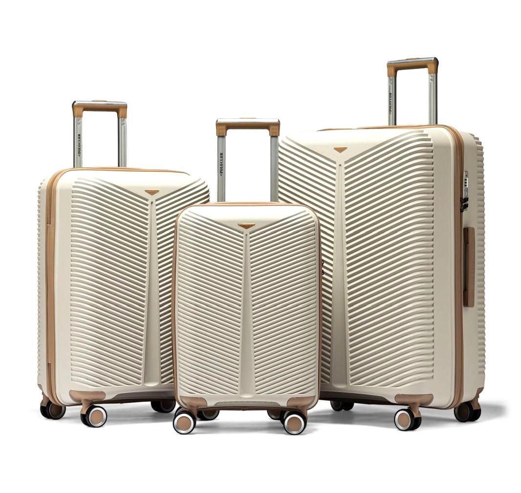 3 Piece Hardside Polypropylene Luggage Set with TSA Lock L482