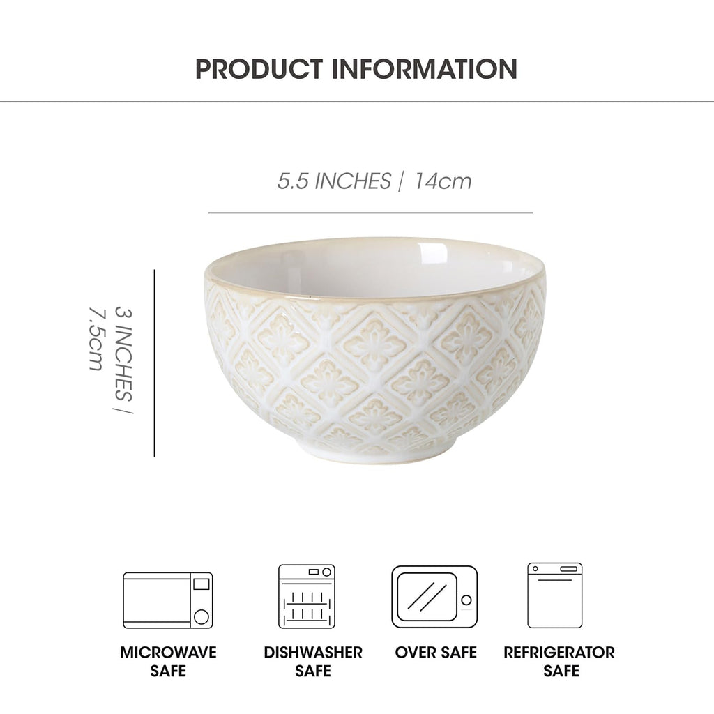 26 Oz Ceramic Soup Bowls Set of 4, 6 inch X2676