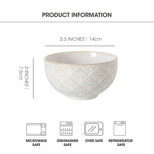 26 Oz Ceramic Soup Bowls Set of 4, 6 inch X2676