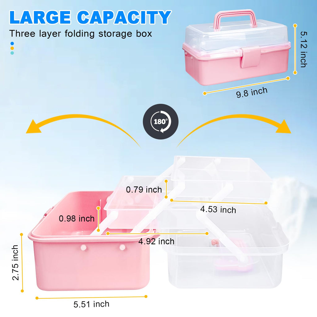 10 Inch 3 Layer Tackle Box Organizer with 2 Trays H84947