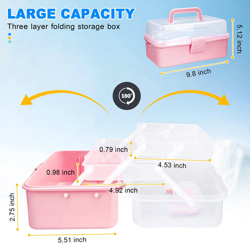 10 Inch 3 Layer Tackle Box Organizer with 2 Trays H84947