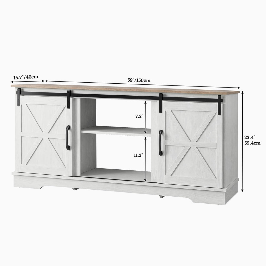 White Grey Wash TV Stand J39068