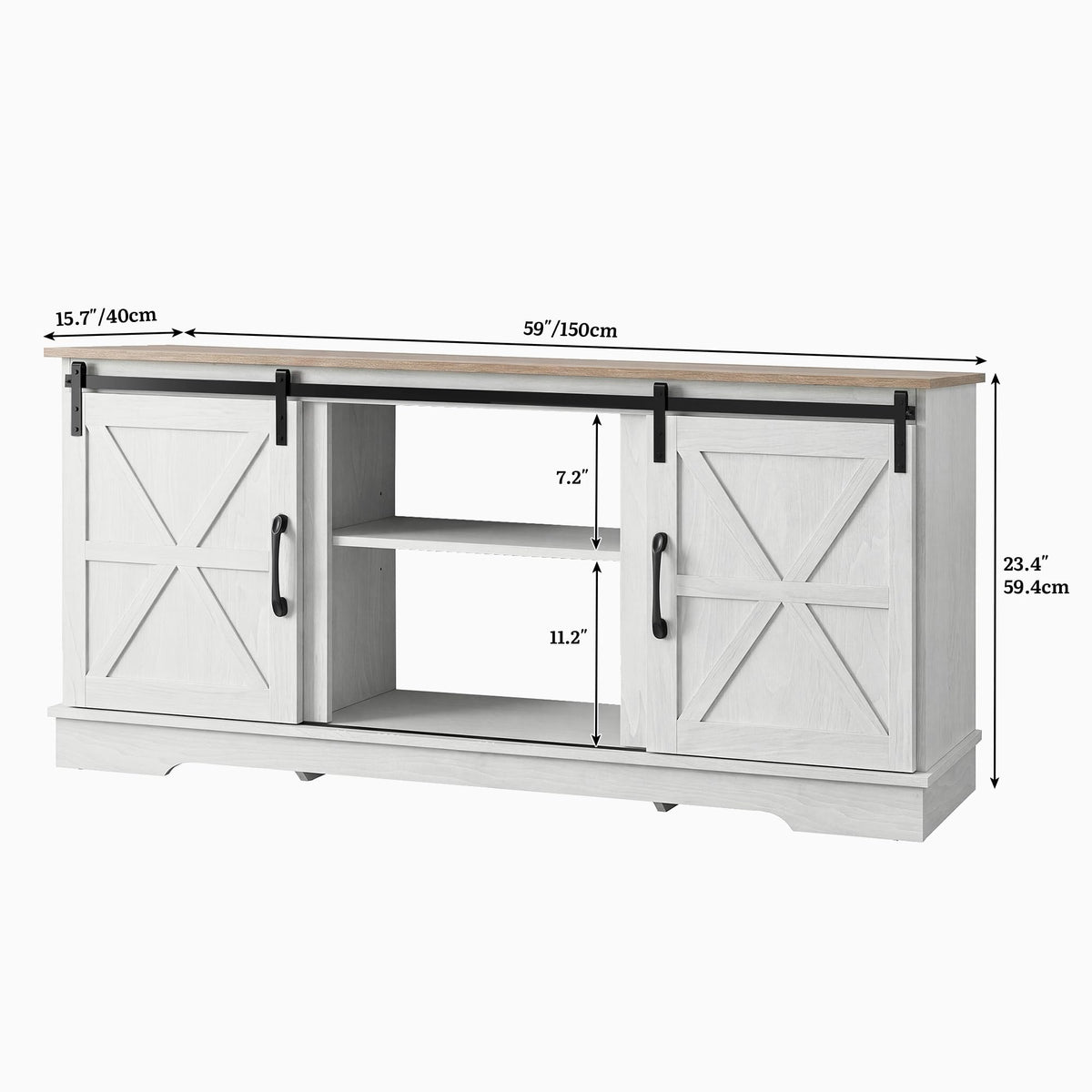 White Grey Wash TV Stand J39068