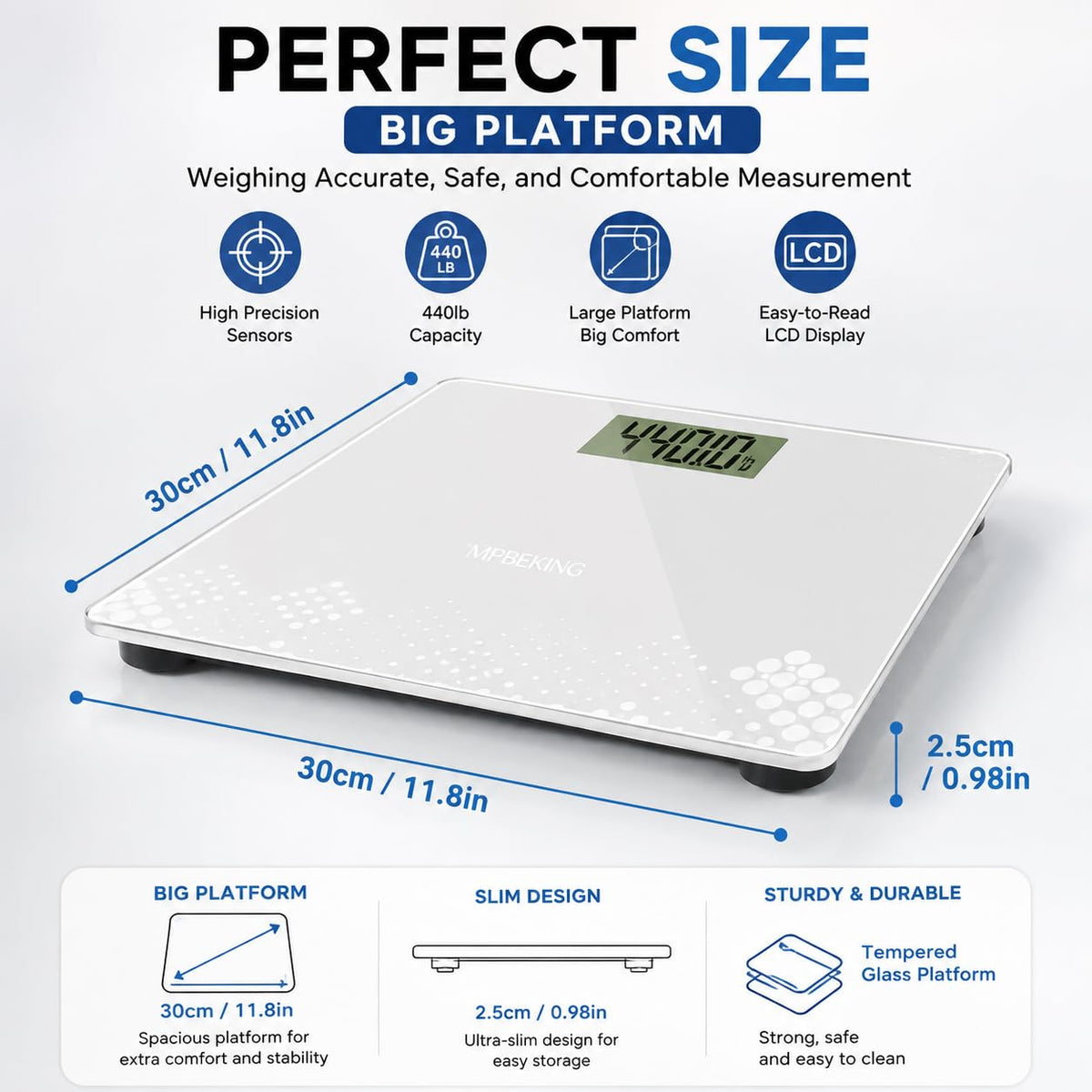 440lbs Bathroom Scale with Baby, Pet Mode W939856
