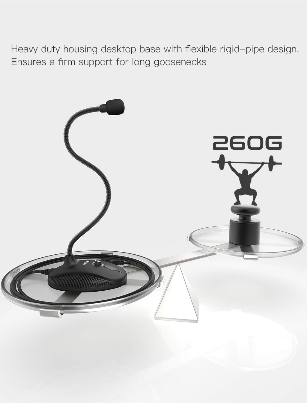USB Computer Microphone, Plug & Play Desktop Condenser Mic, Mute Button with LED Indicator F5716