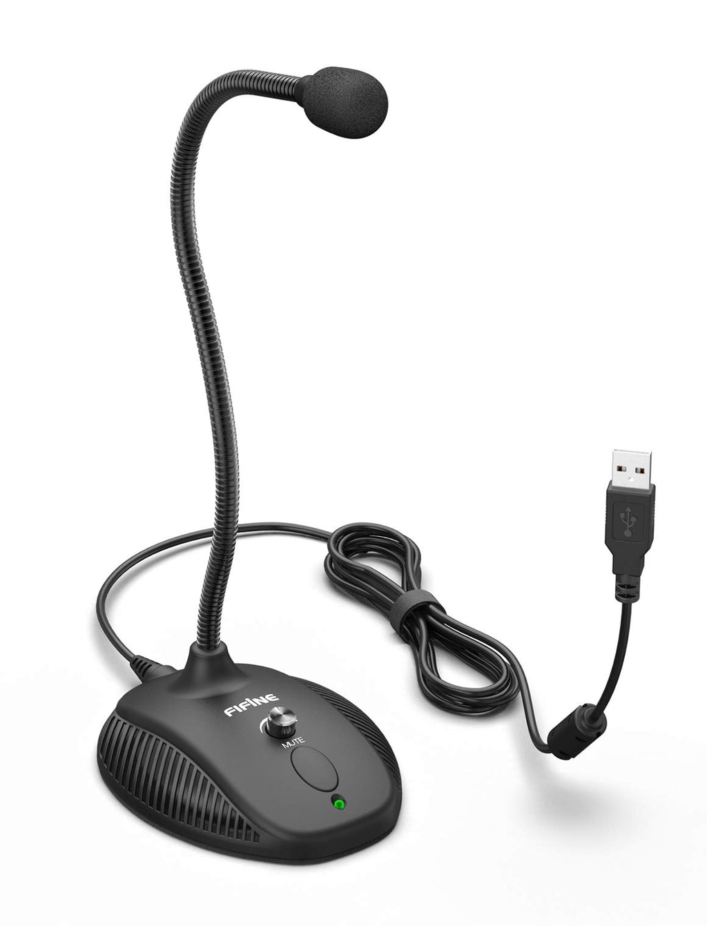 USB Computer Microphone, Plug & Play Desktop Condenser Mic, Mute Button with LED Indicator F5716