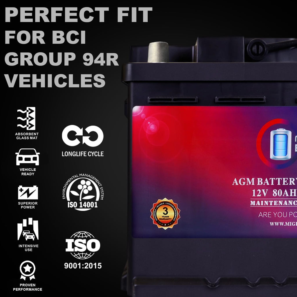 12V 80AH 850 CCA Replacement Battery E611