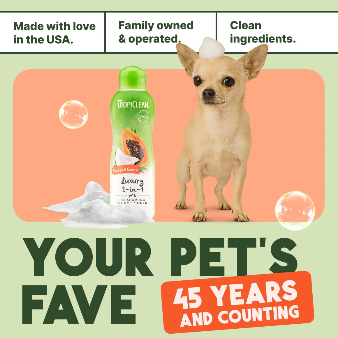 2-in-1 Dog Shampoo and Conditioner Papaya Scent 1 Gallon I27588