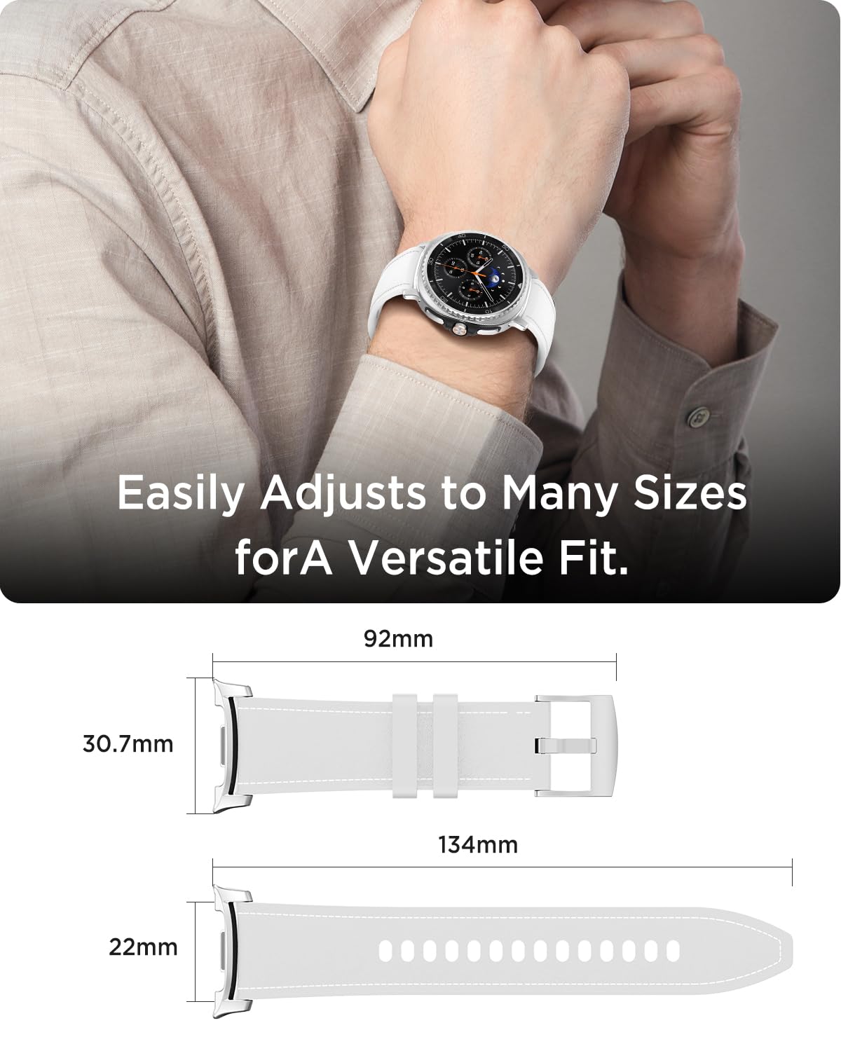 Leather Band for Galaxy Watch 9/8 40mm 44mm V379