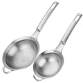Fine Mesh Stainless Steel Colander Strainer with Handle Set of 2 M4199