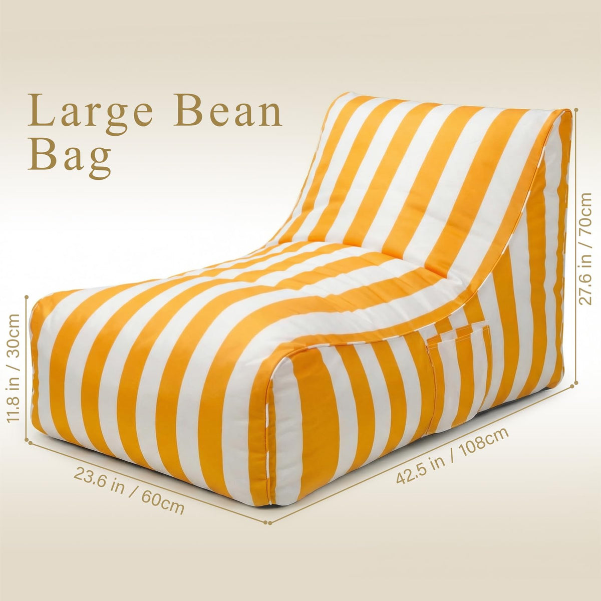 Yellow Memory Foam Bean Bag Chair S788