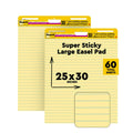 Yellow Lined Easel Pad, 25 x 30 in, 2 Pads T568912