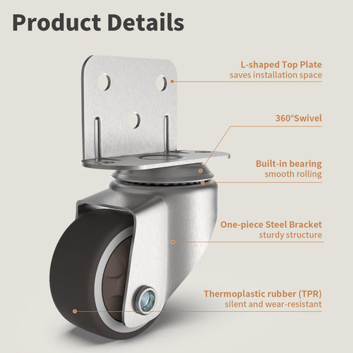 1" Swivel Plate Casters, 4 Pcs Q642
