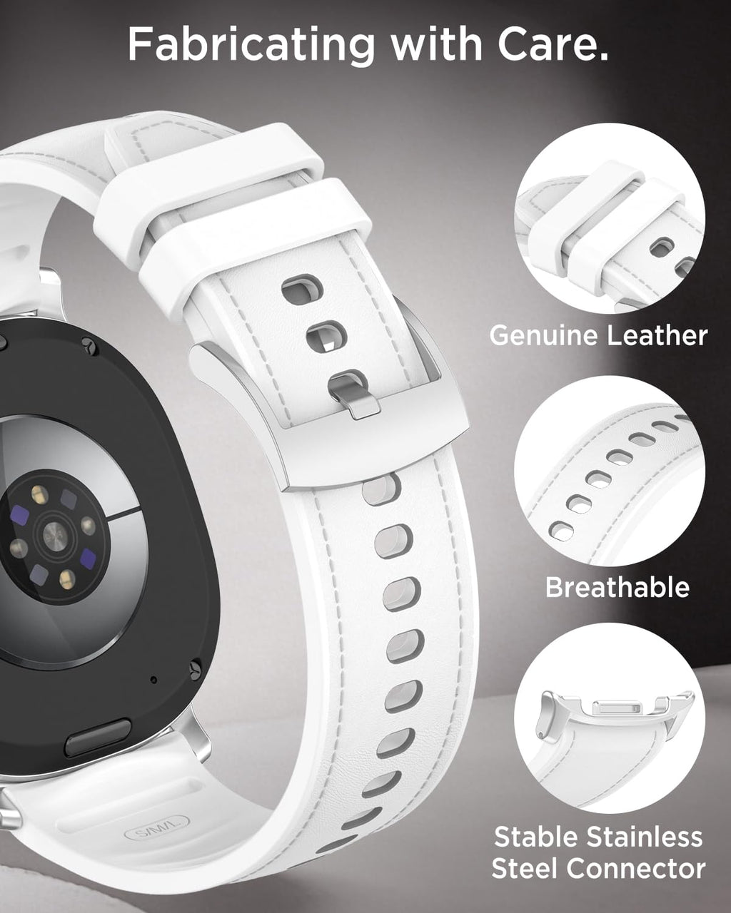 Leather Band for Galaxy Watch 9/8 40mm 44mm V379