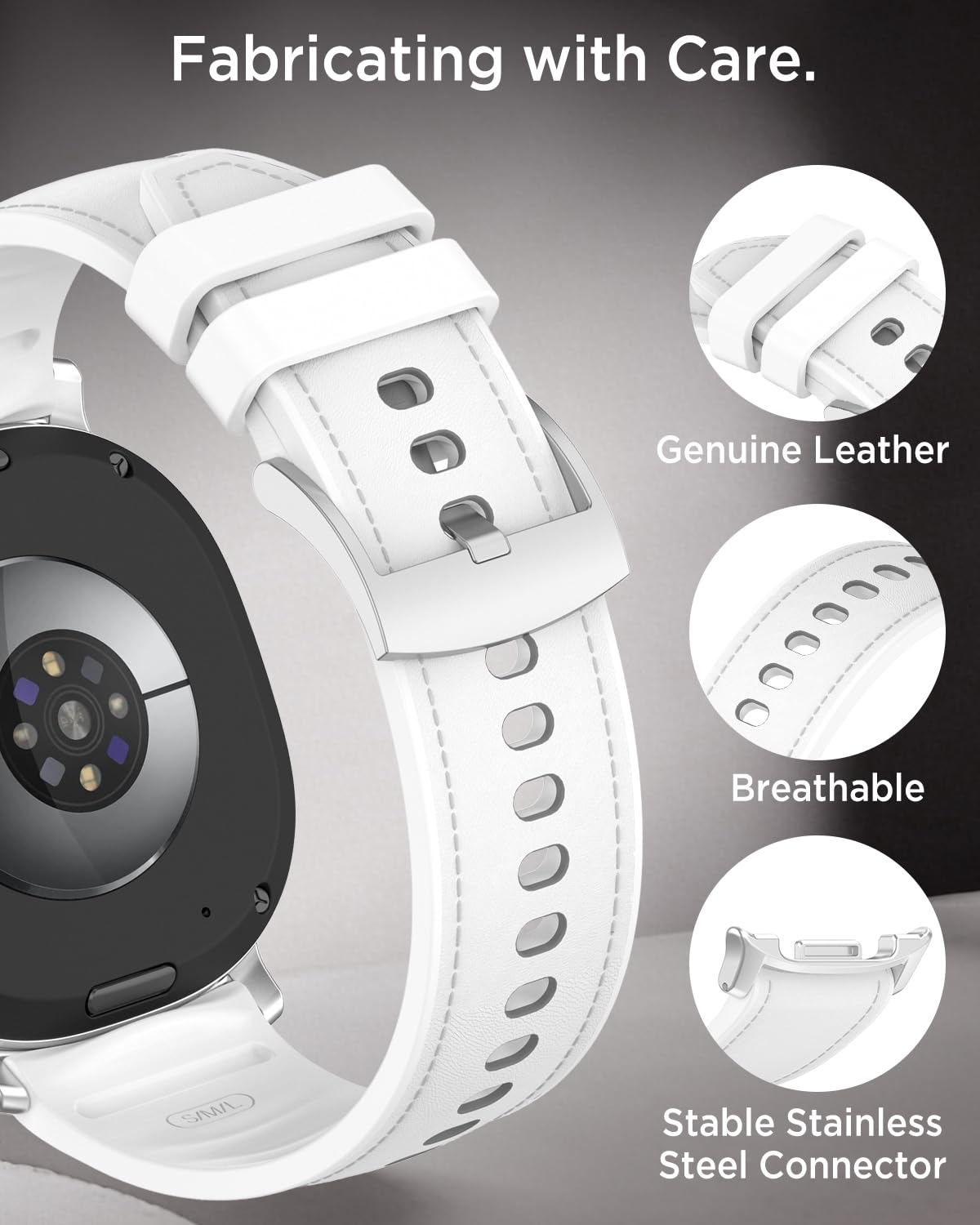 Leather Band for Galaxy Watch 9/8 40mm 44mm V379