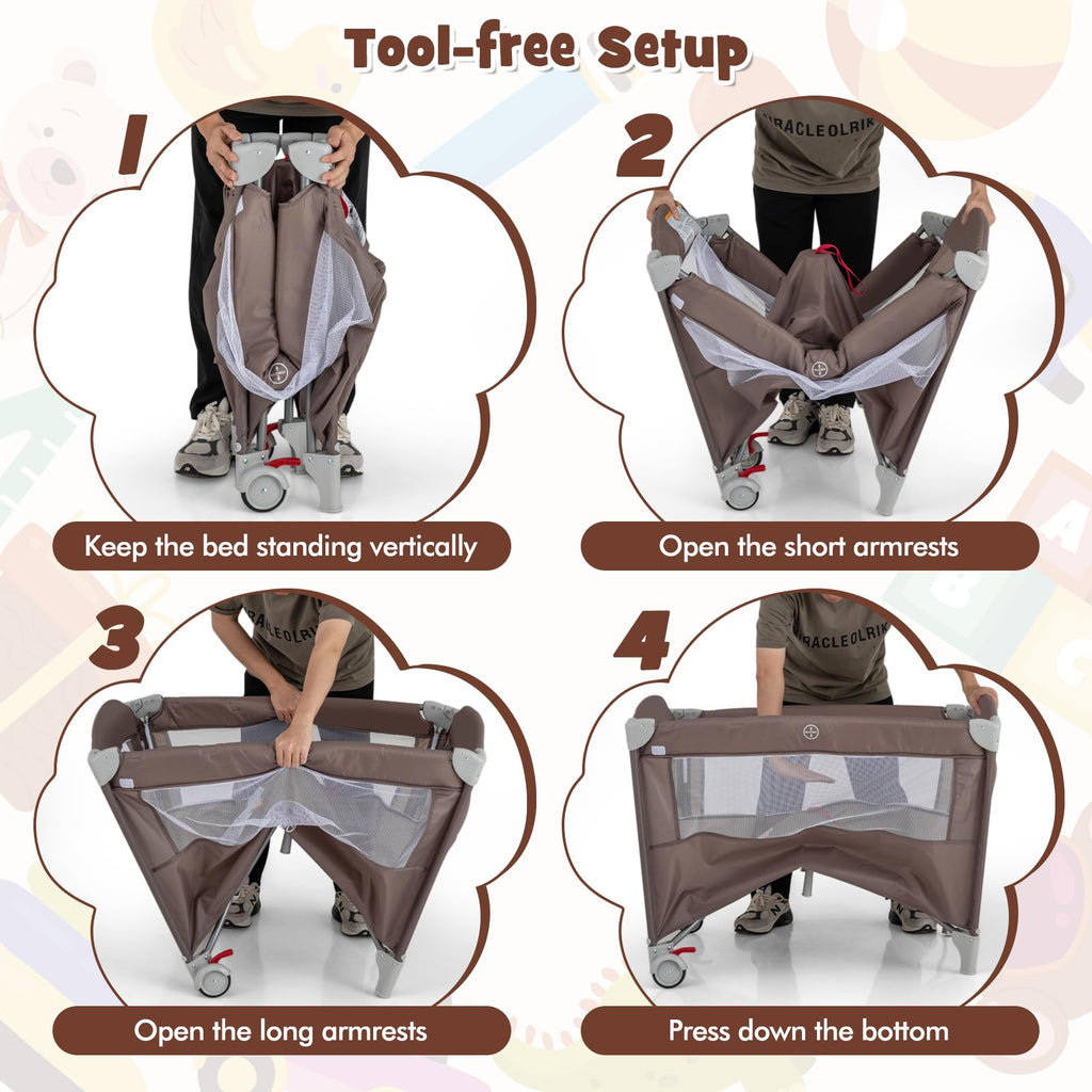 5-in-1 Pack and Play with Bassinet, Changing Table and Carry Bag I58177