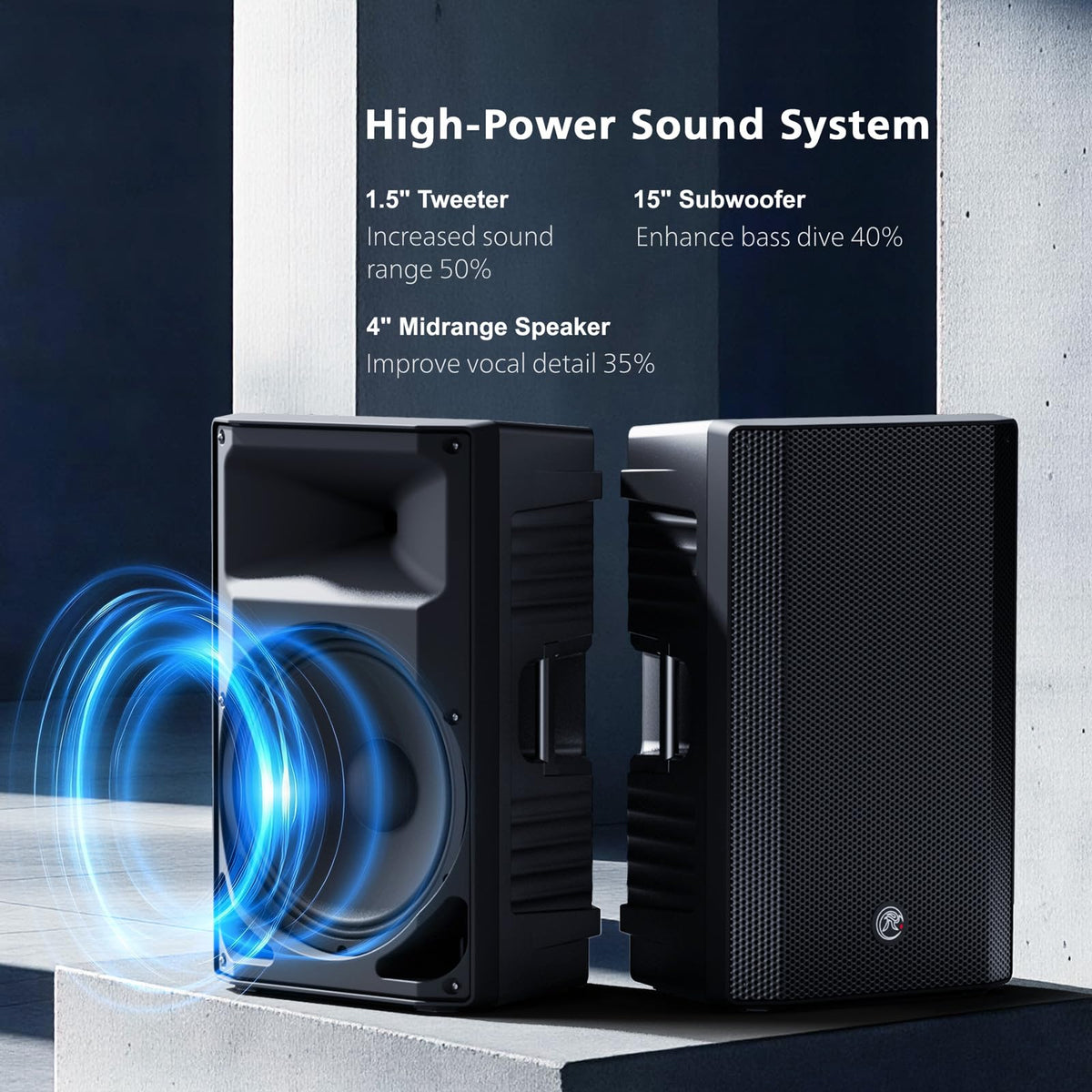Dual 15" 2000W PA System with 2 Mic Inputs R274006
