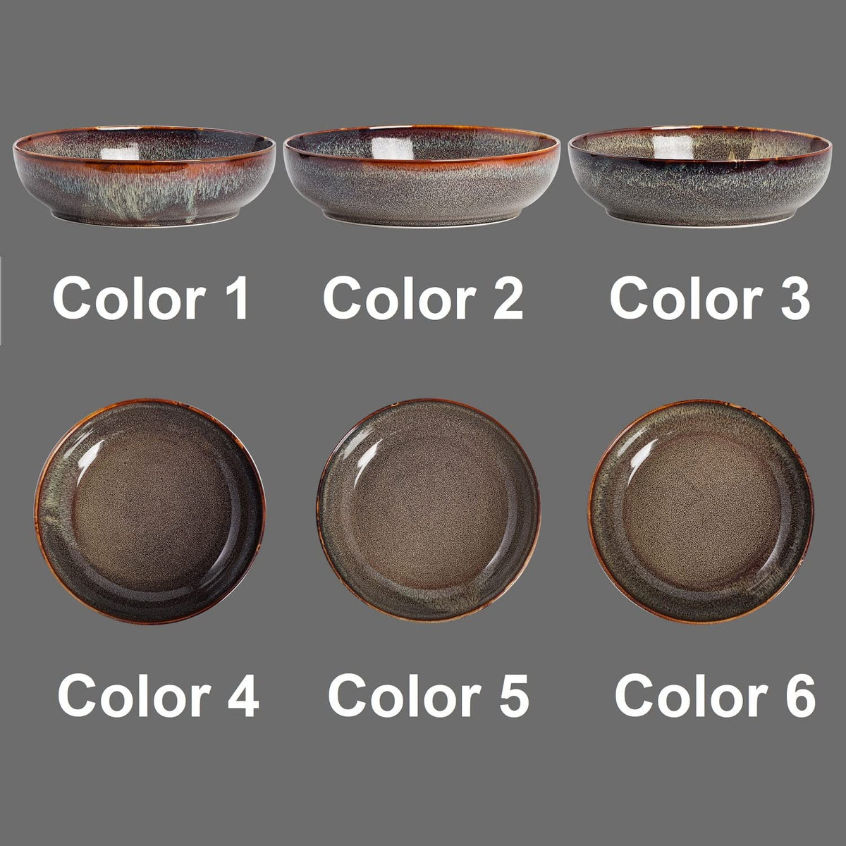 Ceramic bowls set of 4 8" Caramel Brown U3475