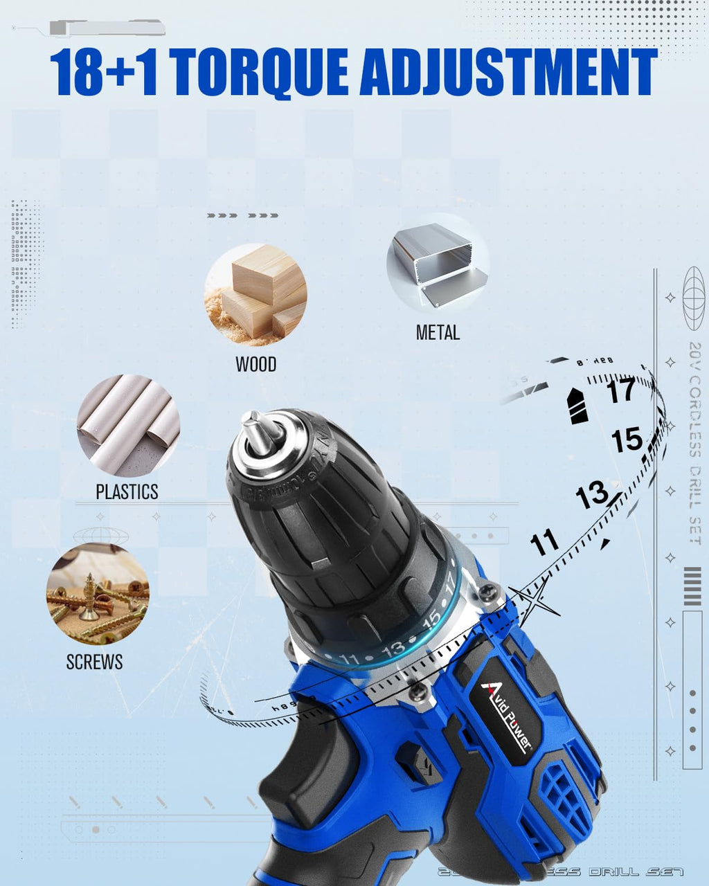 20V Cordless Drill Set with Battery and Charger G33021