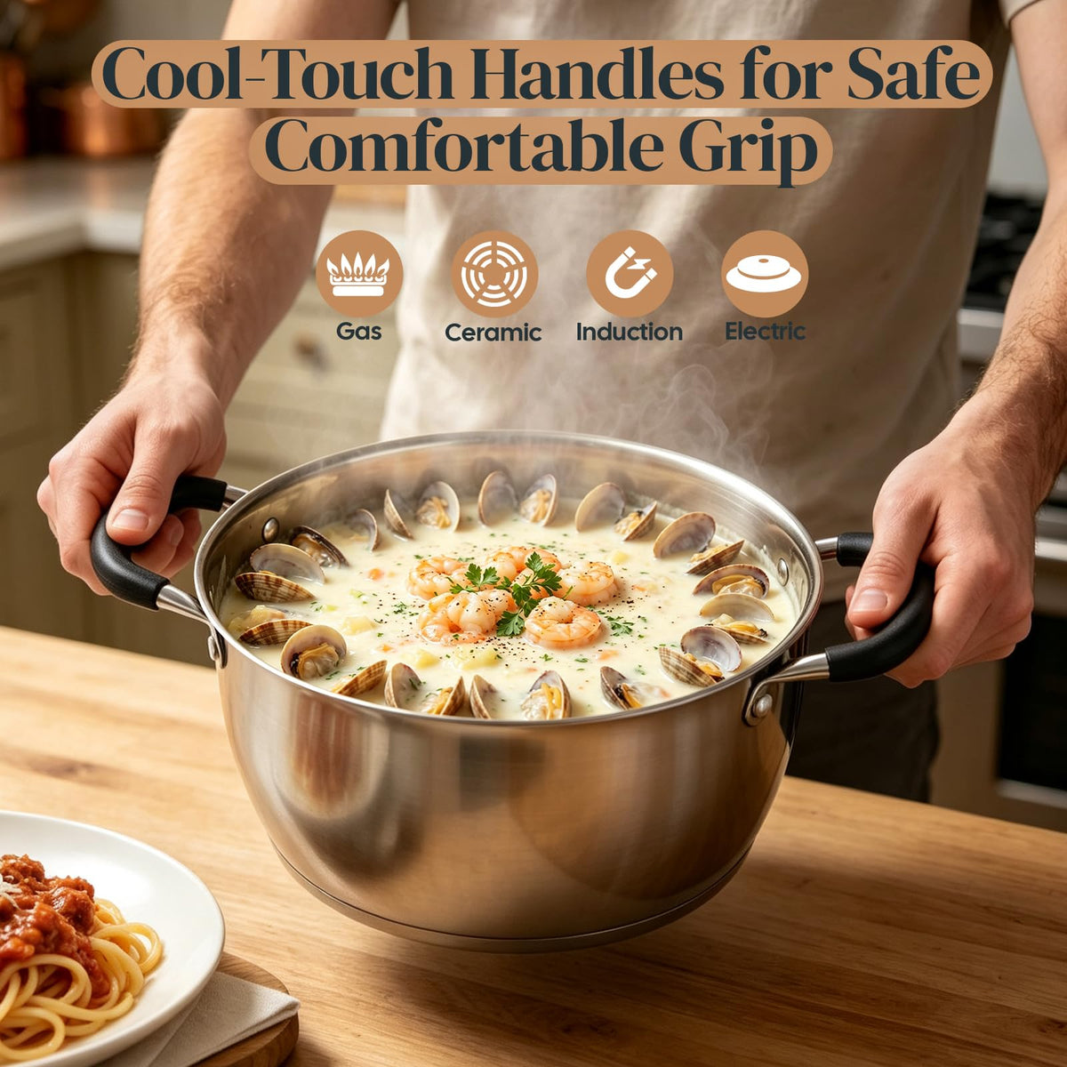 6 Quart Stainless Steel Deep Fryer Pot with Basket I6079