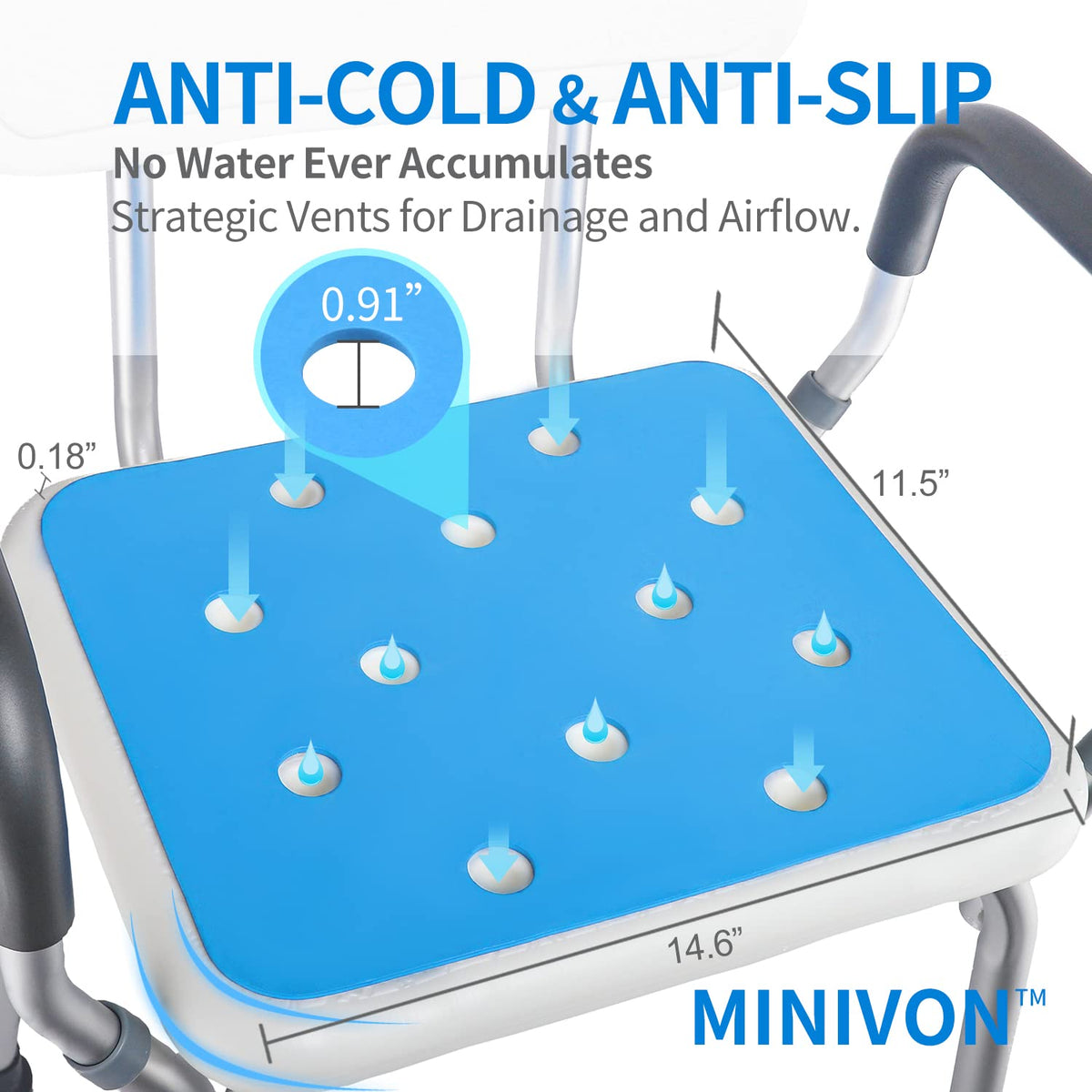 Waterproof Non Slip Soft Foam Shower Bench Cushion E70737