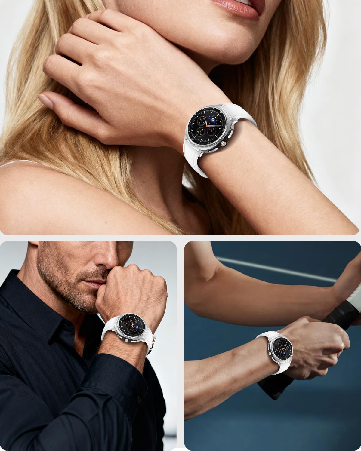 Leather Band for Galaxy Watch 9/8 40mm 44mm V379