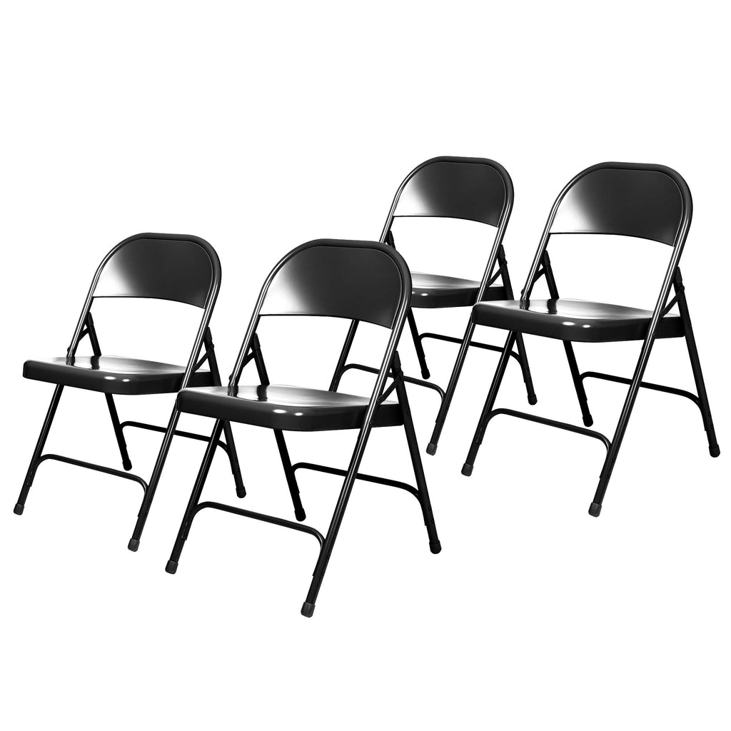 Black Steel Folding Chairs 4-Pack B900