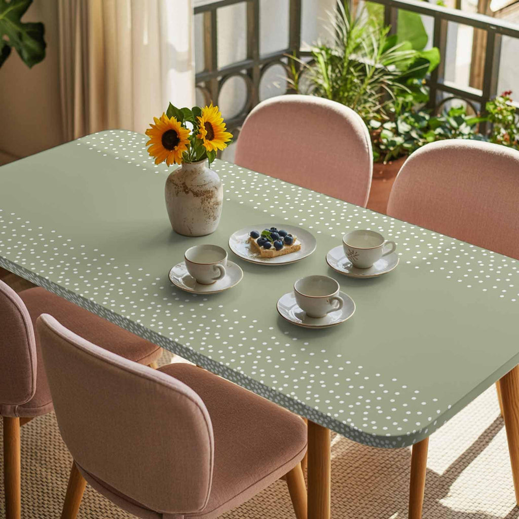 White Speckles Grain Fitted Rectangle Tablecloth 32" x 72" Elastic Waterproof Table Cover X250